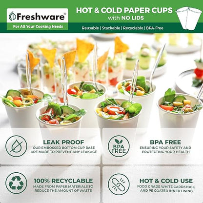 Freshware Coffee Cups 16 oz Disposable Paper Cups