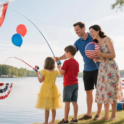 Kids Fishing Pole, Portable Telescopic Kids Fishing Poles for Boys and Girls, Fishing Rod and Reel Combo Kit with Tackle Box, and Fishing Net, Best Fishing Pole for Toddler Youth