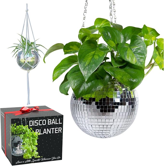 SCANDINORDICA Disco Ball Planter – Value Package: Mirror Disco Planter