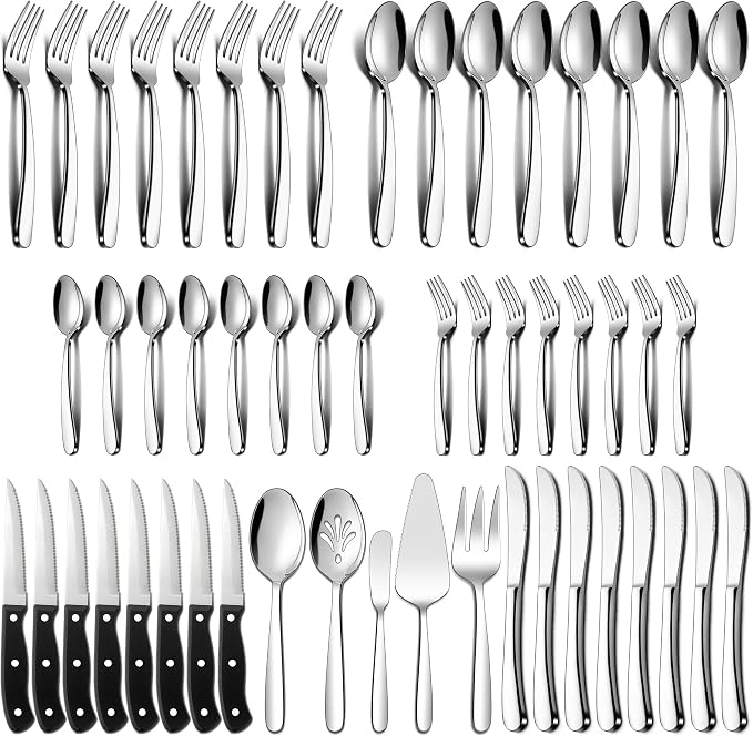 LIANYU 77-Piece Heavy Duty Silverware Set