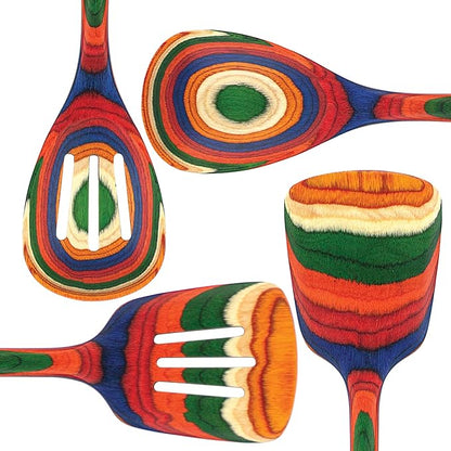 Totally Bamboo Baltique Marrakesh Collection 4 Piece Cooking Utensil Set, Safe for Nonstick