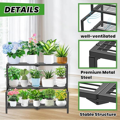 3 Tier Stair Style Metal Plant Stand