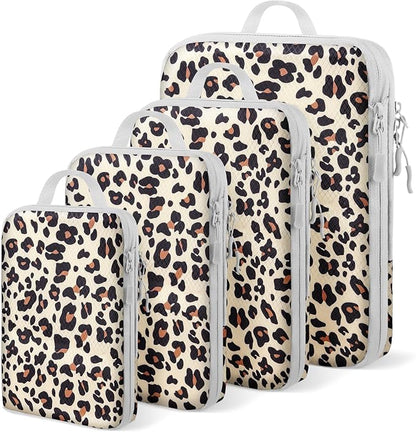 4-Piece Packing Cube Set - Lightweight Luggage Organizers for Travel, Vacation and Suitcases - Durable Accessories with Compression