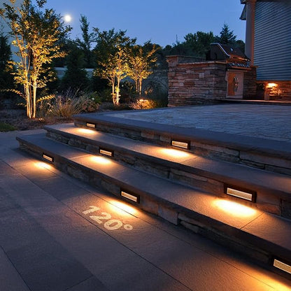 LEONLITE 5W/4W/3W Dimmable 5CCT Low Voltage LED Step Lights Outdoor, 9 Inch