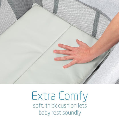 Maxi-Cosi Swift Lightweight Portable Playard, 1-Step Fold Playpen with Travel Bag, 2-Stage Mattress for Newborn to Toddlers, Essential Grey