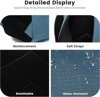 Lanola Basic Multi-Pocket Multipurpose Backpack Classical Water Resistant Bookbag For School Business Travel or Casual Daypack Backpacks For Men Or Women - Turquoise