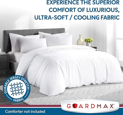 Guardmax Waterproof Duvet Cover - Jersey Fabric with Zipper Closure | Premium Quality, Bed Bug & Allergen Proof King (104 x 86)