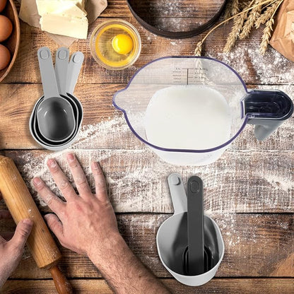 Stackable 10-Piece Measuring Cups and Spoons Set