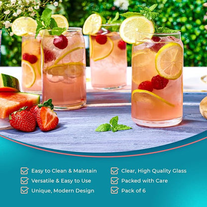 Can Shaped Drinking Glasses 16 oz