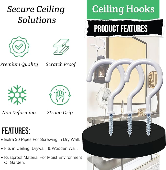 20 Pcs Ceiling Hooks for Hanging Plants