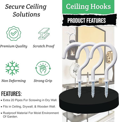 20 Pcs Ceiling Hooks for Hanging Plants