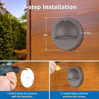 SUNVIE 12 Pack Low Voltage Deck Lights 5W LED Landscape Step Stair Lights