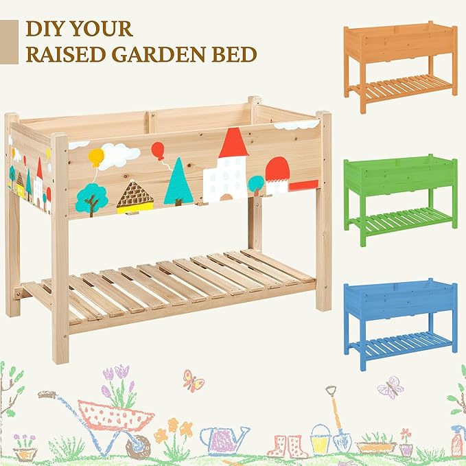 Yaheetech 47x23x32in Wooden Raised Garden Bed