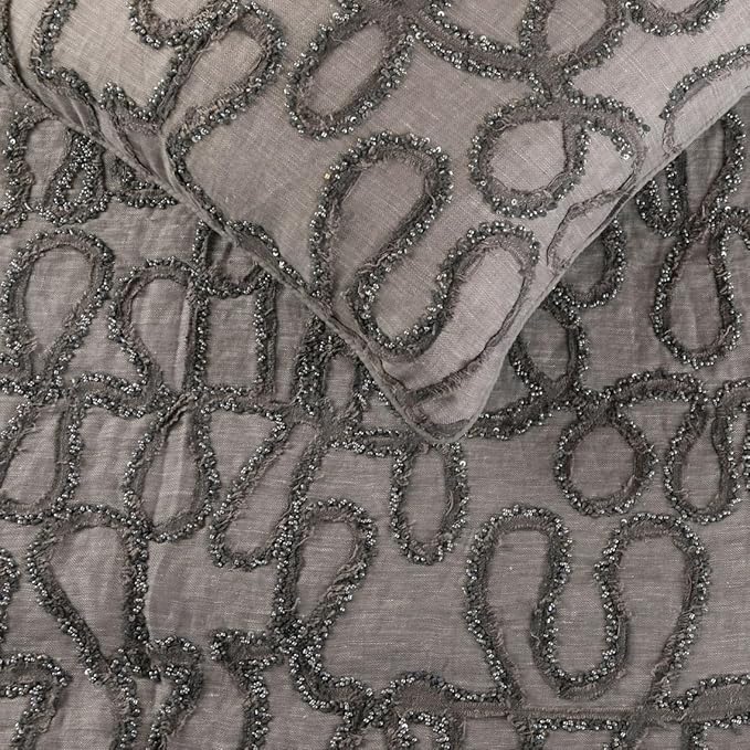The HomeCentric King Queen Twin Bed Runner, Grey Designer Bed Scarf in Linen with Embroidery Bed Linen Foot Warmer Home Living - Grace Forever