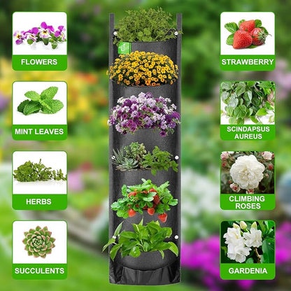 ANGTUO 6 Pockets Hanging Planters