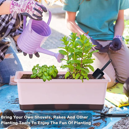 Window Box Planter 8 Pcs, 17 Inches Rectangle Flower Pots