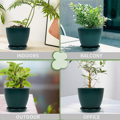 Plant Pots Indoor with Saucers & Drainage
