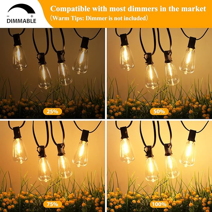 Brightever Outdoor String Lights 180FT, Patio Lights