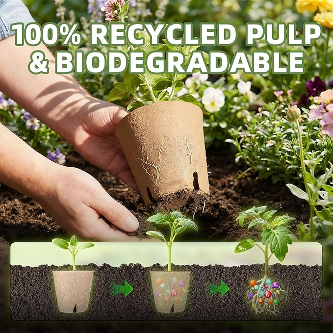 70Pcs Biodegradable 4” Peat Pots