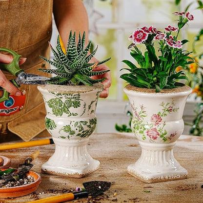 Sungmor Small Ceramic Urn Planter