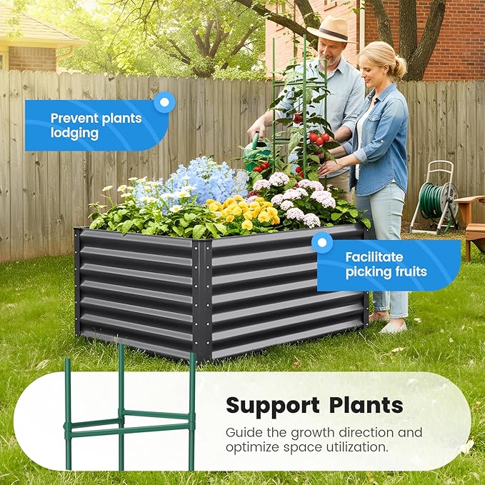Quictent Galvanized Raised Garden Bed 4x3x2ft Tall Garden Bed Extra Height