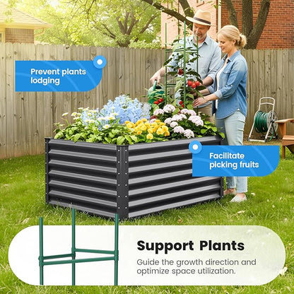 Quictent Galvanized Raised Garden Bed 4x3x2ft Tall Garden Bed Extra Height