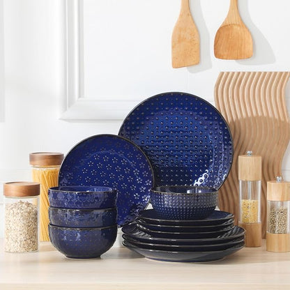 MALACASA 12 Pieces Dinnerware Sets, Modern Plates and Bowls Sets, Kitchen