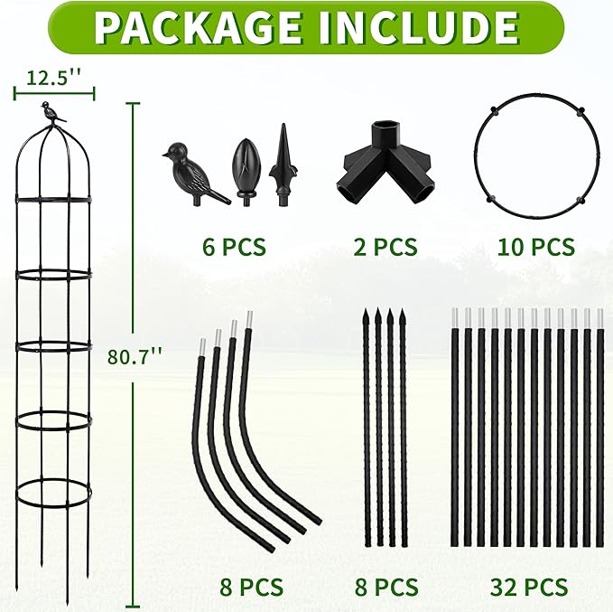 2-Pack 6.7FT Garden Obelisk Trellis
