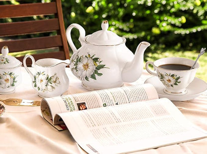CHENP.HMC Porcelain Tea Cup Set 22-Piece Ceramic Coffee Tea Sets | Cups Saucer