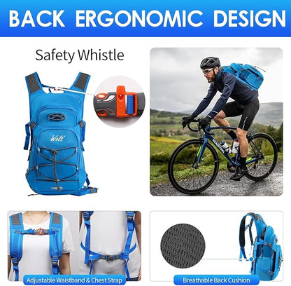 WOLT Hydration Backpack 18L Hiking Water Backpack with 2L Water Bladder for Men Women, Hydration Pack for Running Cycling Biking and Climbing