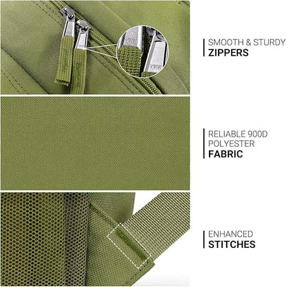 ZORFIN 26L Backpack for College, and Travel: Water Resistant Bookbag - Army Green
