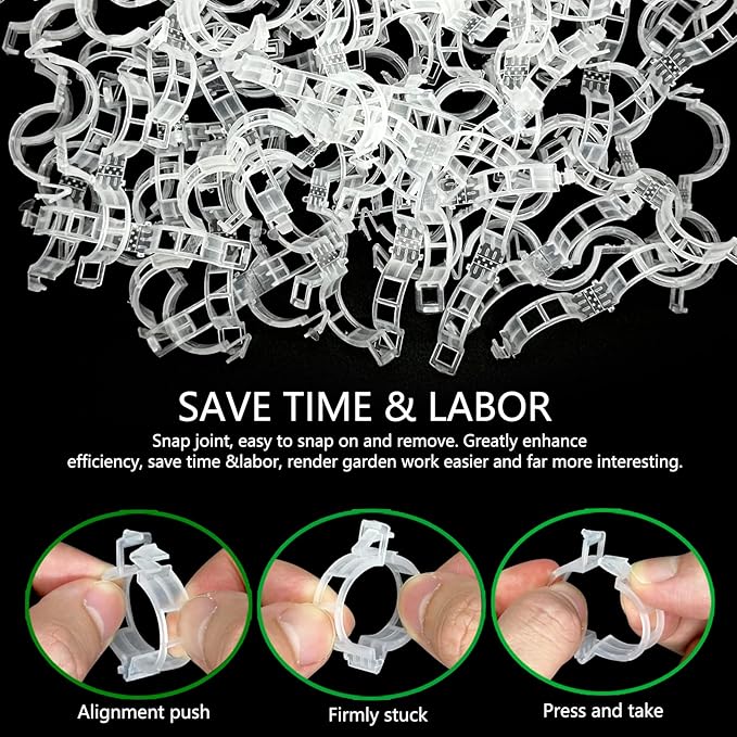 Piteno® 300Pcs Tomato Clips, Plastic Trellis Clips, Plant Support Clips