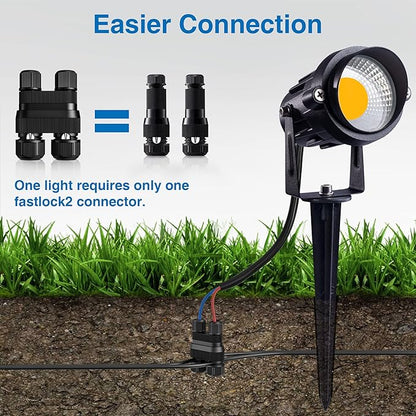 SUNVIE Fastlock2 Low Voltage Wire Connector Landscape Lighting Connectors 12-18