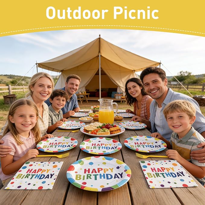 100 Pcs Disposable Birthday Party Tableware Set