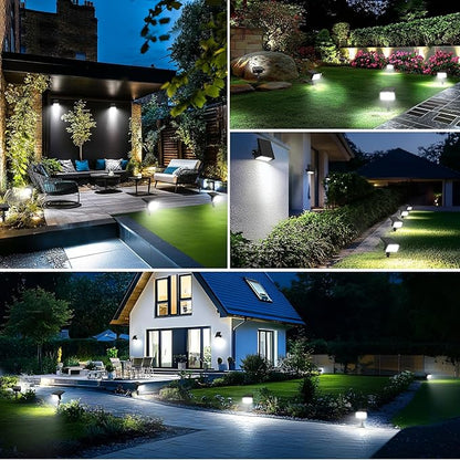 Solar Spot Lights Outdoor with 60 LED & Auto On/Off, 6 Pack Solar Lights