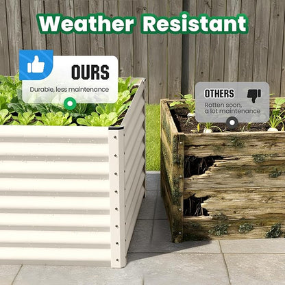 Quictent Galvanized Raised Garden Bed Metal Planter Box Bottomless