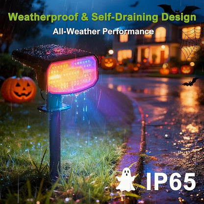 DAMINY Color Changing Solar Spot Lights 9 Lighting Modes, Outdoor Waterproof