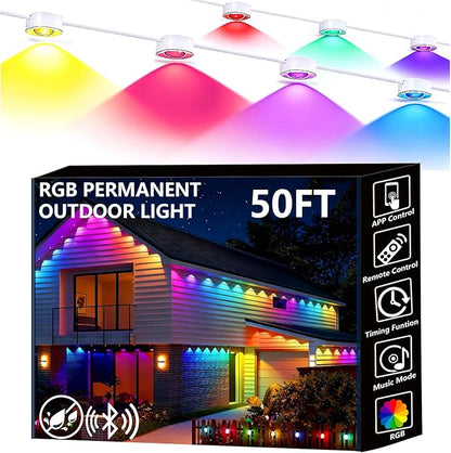 Permanent Outdoor Lights, 50ft Smart Eave Lights