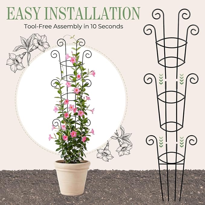 4 Pack 43 Inch Metal Plant Trellis