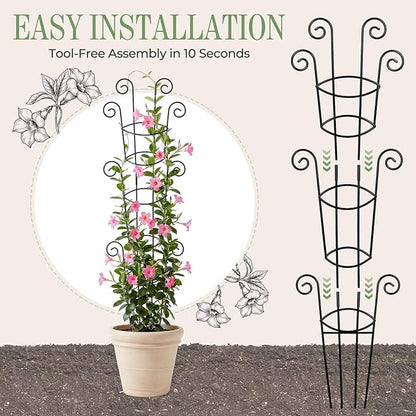 4 Pack 43 Inch Metal Plant Trellis