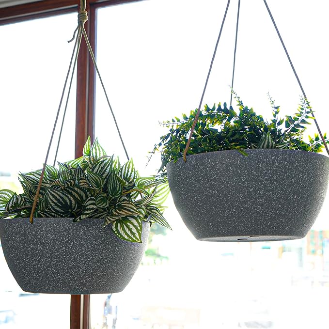 12 Inch 2 Pack Large Hanging Planters