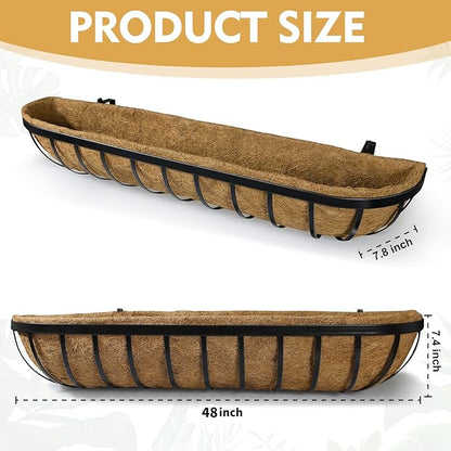 4 Pack 48 Inch Window Deck Railing Planter Boxes