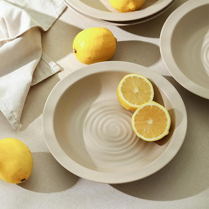 Stone Lain Orbit 4-Piece Pasta Bowl Set Stoneware, Beige
