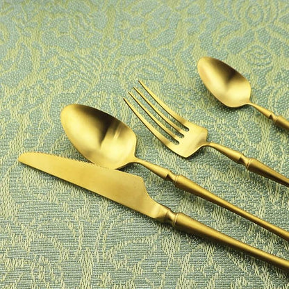 Gugrida Unique & Beautiful Flatware Set - 20 Piece Iridescent Silverware Sets | 18/10 Stainless Steel Reusable Cutlery Set | Gold Utensils Service For 4 with Dessert Fork, Knife, Spoon, Dinner Fork