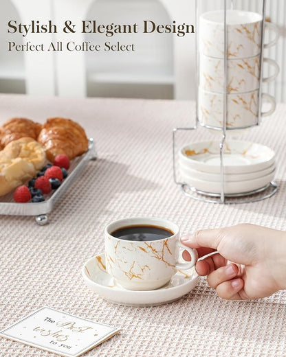 MALACASA 4 OZ Porcelain Espresso Cups