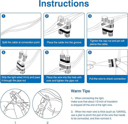 SUNVIE Fastlock2 Low Voltage Wire Connector Landscape Lighting Connectors 12-18