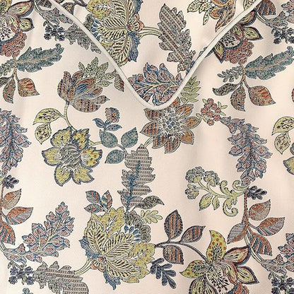 The HomeCentric King Queen Twin Multi Color & Ivory Handmade CA King 86"x18" Bed Runner with Pillow Cover, Floral Bed Scarf on Jacquard Fabric - Seasons Blossoms