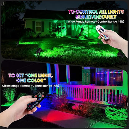 RGBW Multicolor Spotlight Outdoor: 16 Color Changing Landscape Lighting
