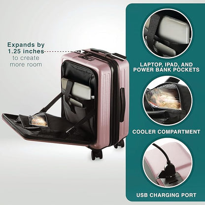 Luggage Sets 3 Piece, 22 Inch Carry on Luggage and 28 Inch Suitcases with Wheels Spinner, Durable Hard Shell Suitcase Set, Expandable Travel Suitcase, Pink