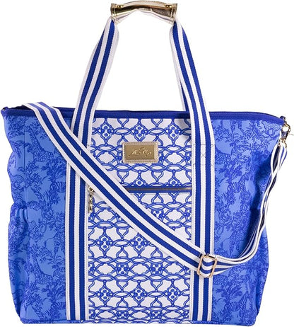 Lilly Pulitzer Picnic & Beach Cooler Bag, Insulated Soft Cooler with Adjustable Strap, Zippered Top & Pocket, Large for Groceries or Travel, Safari Party